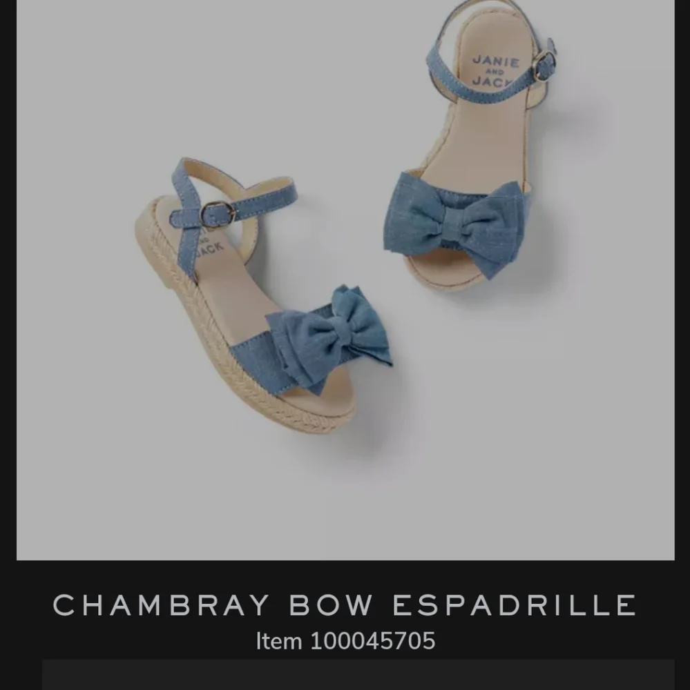 Janie and Jack Toddler Chambray Bow Espadrille - Picture 7 of 10